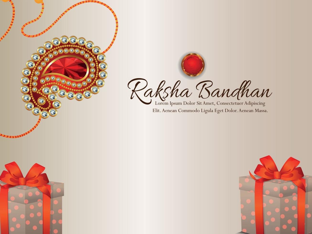 Indiase festival gelukkige raksha bandhan viering wenskaart vector