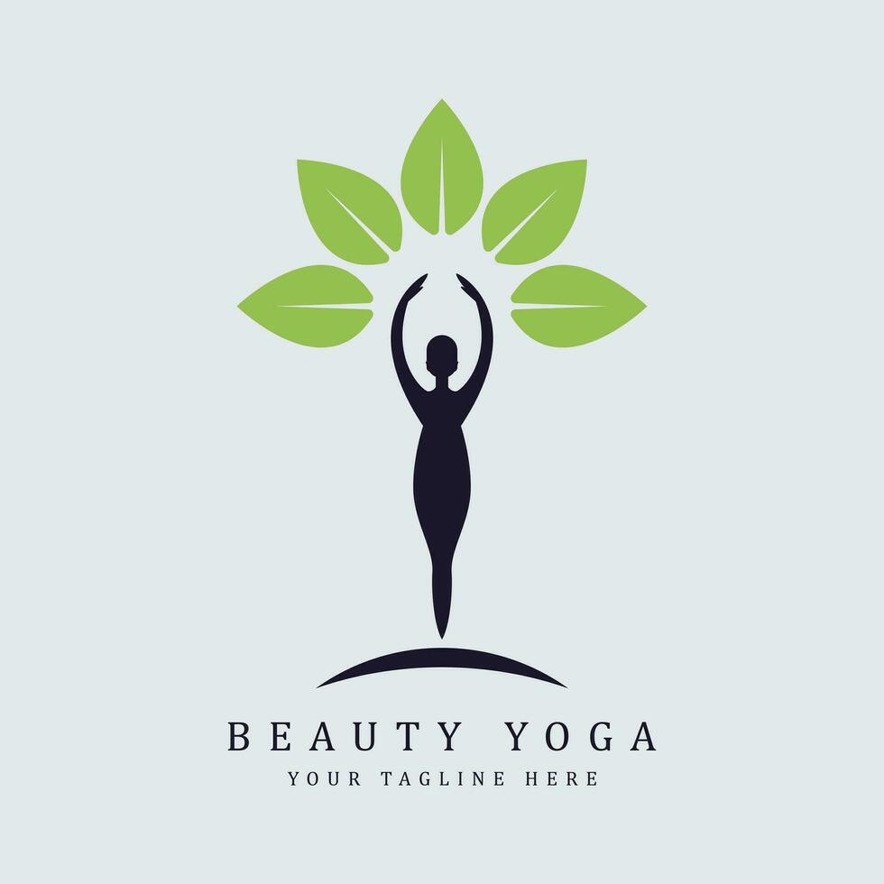 schoonheid yoga sjabloon logo vector