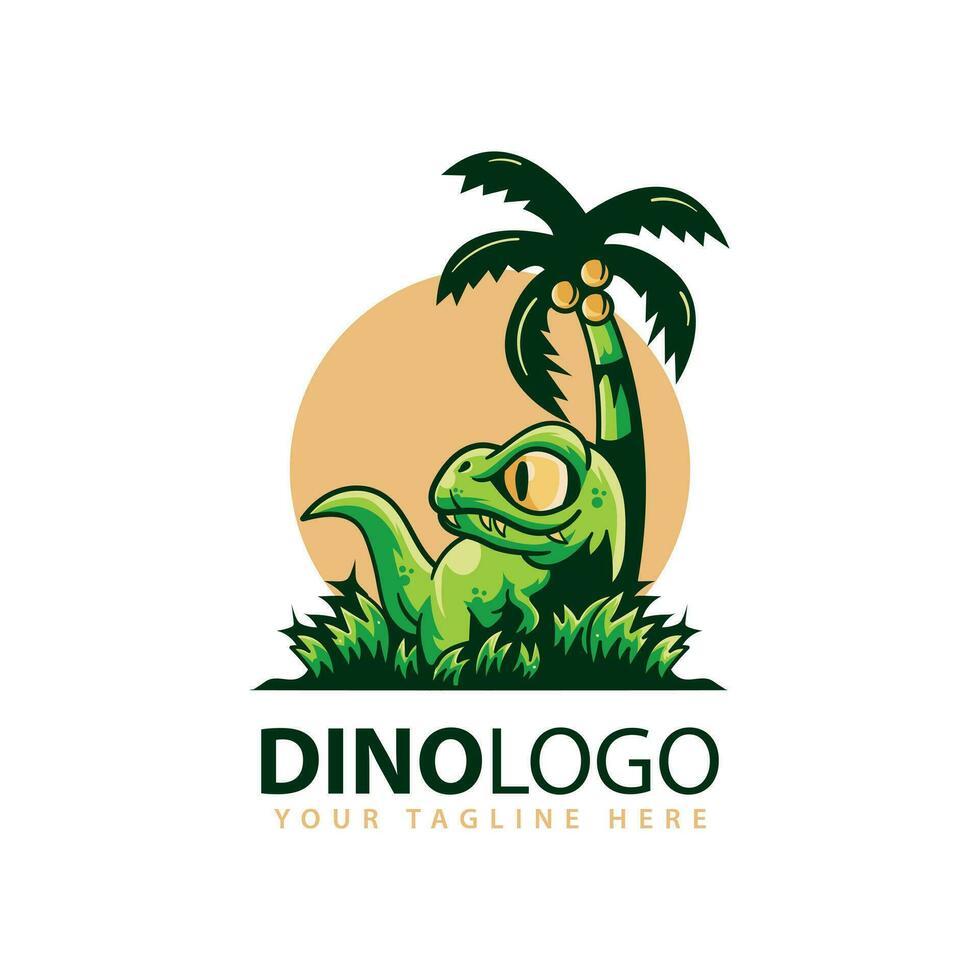 dino avontuur mascotte logo ontwerp vector illustratie.