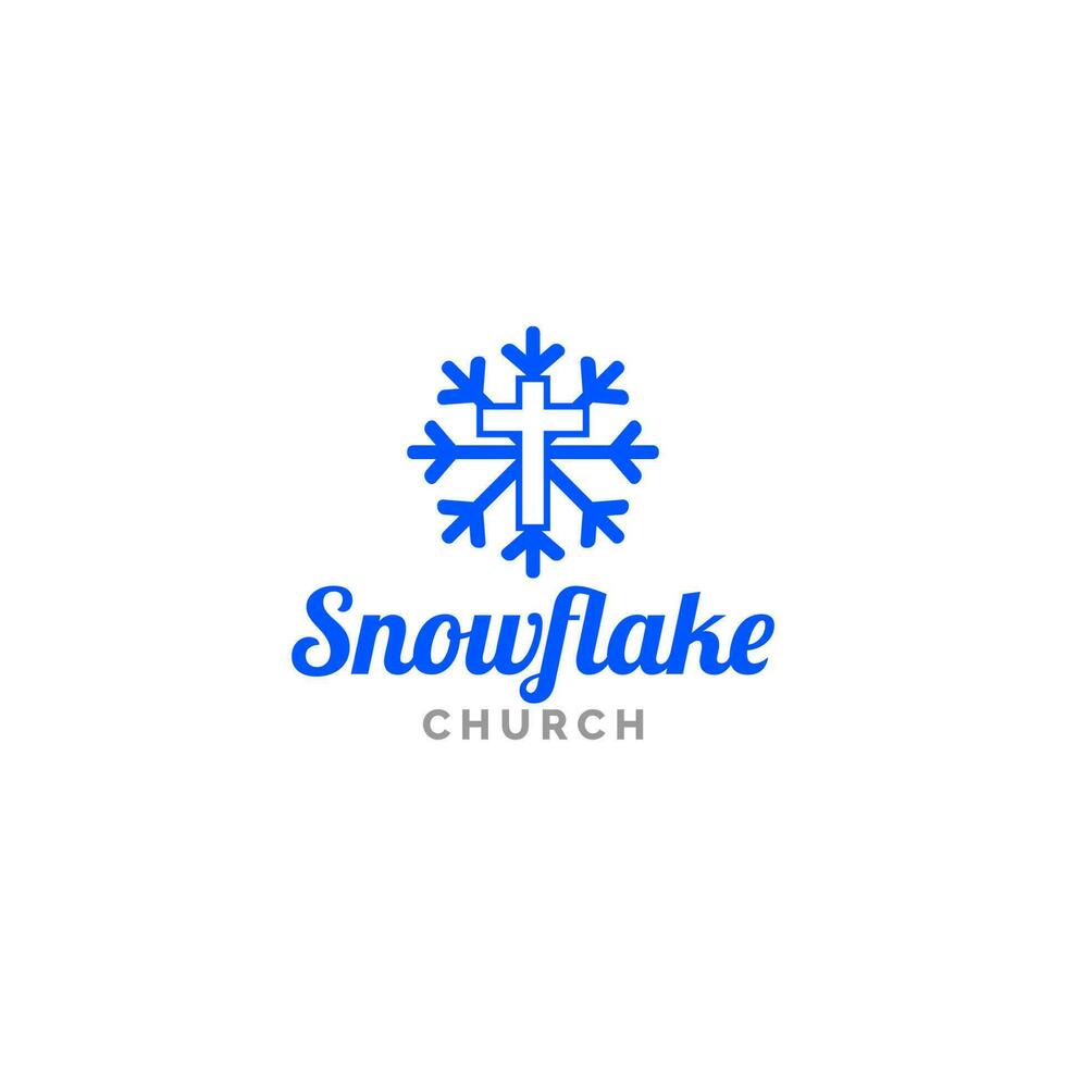 sneeuwvlok kerk logo ontwerp vector