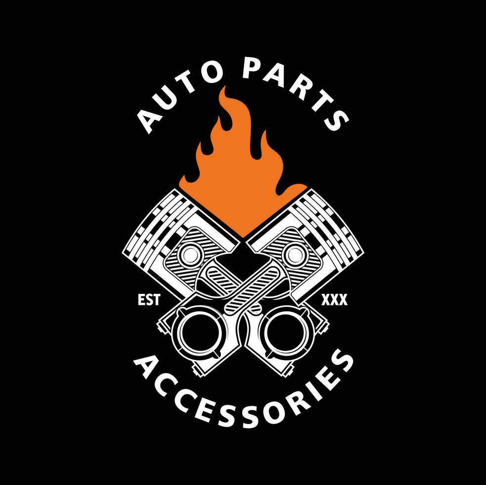 auto logo, garage, onderhoud, onderdelen. auto onderdelen auto reparatie logo illustratie vector