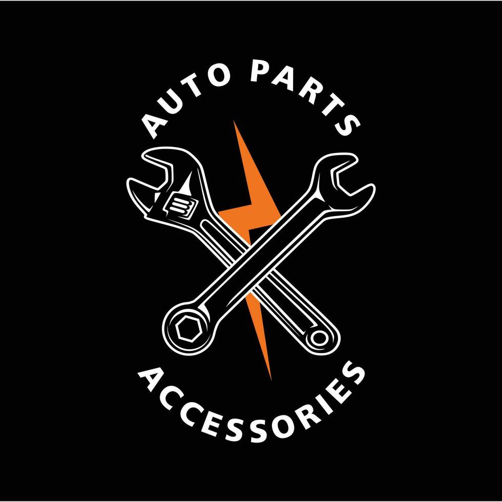 auto logo, garage, onderhoud, onderdelen. auto onderdelen auto reparatie logo illustratie vector