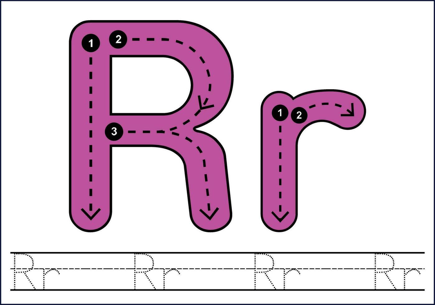 brief traceren van az ,hand getrokken traceren werkbladen voor kinderen penbesturing en handschrift praktijk vector