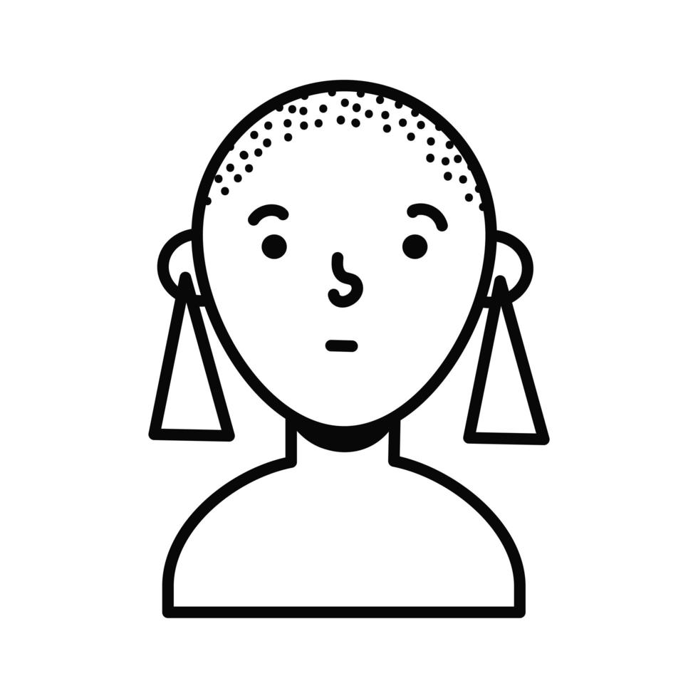 vrouw kaal vrouwelijk avatar karakter vector