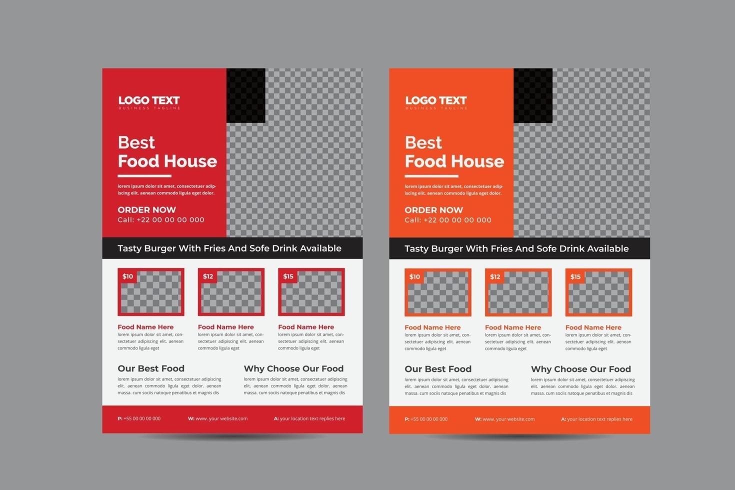 restaurant fastfood flyer ontwerp vector