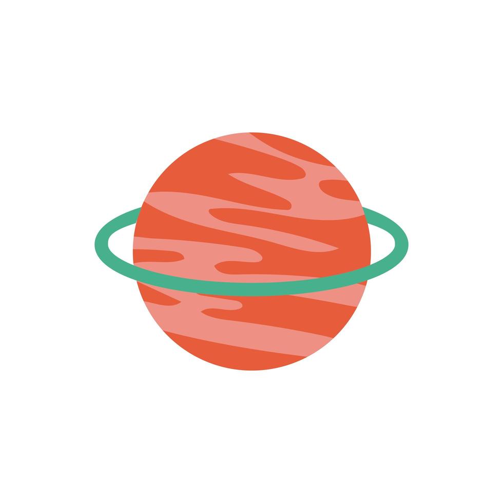 Saturnus planeet vlakke stijl vector