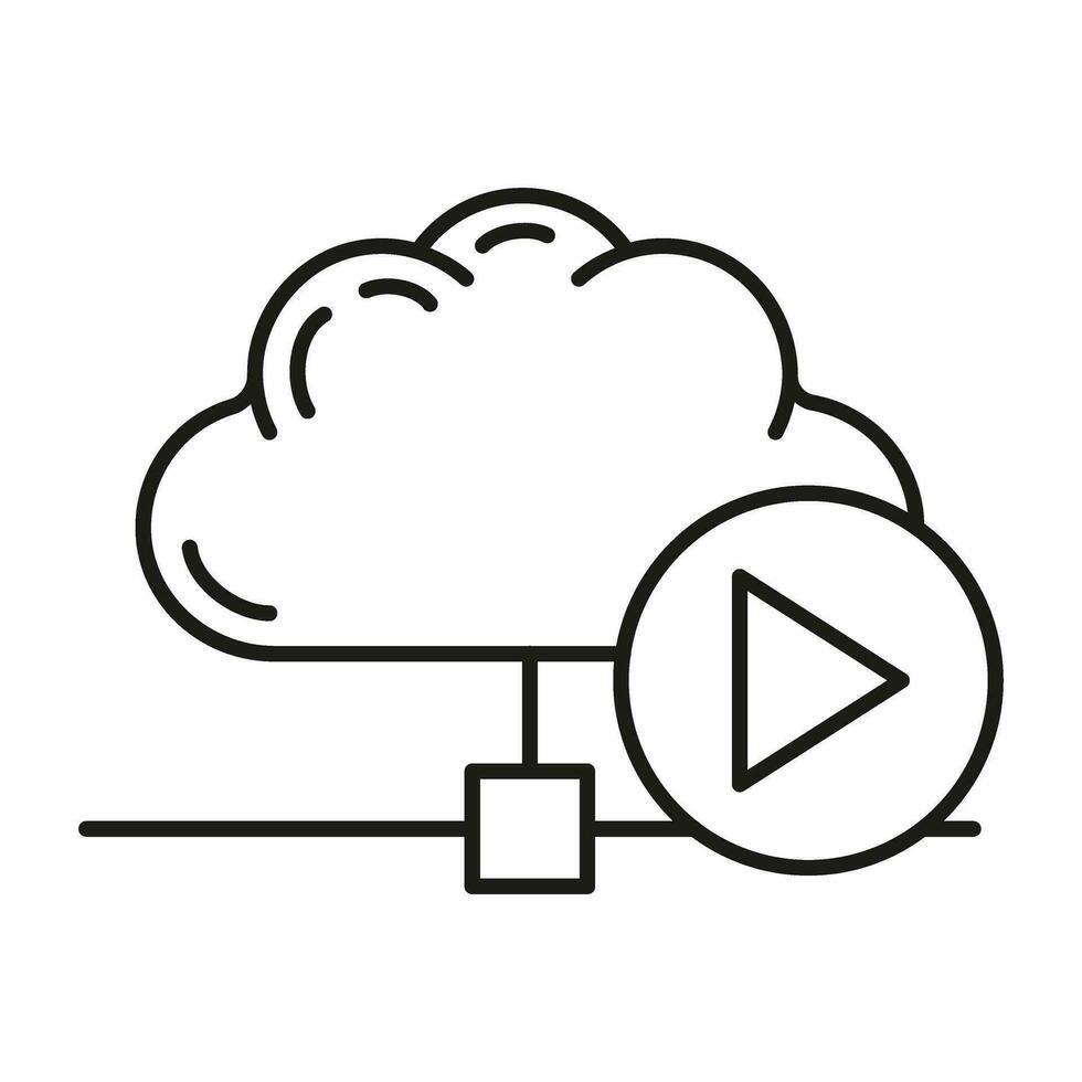 gegevens media uitwisseling wolk icoon, beschermen info opslag, databank computer technologie informatie schets vlak vector illustratie, geïsoleerd Aan wit.