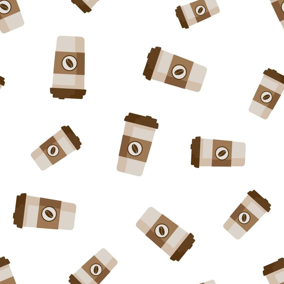koffie kop naadloos patroon achtergrond icoon. bedrijf vlak vector illustratie. koffie teken symbool patroon.