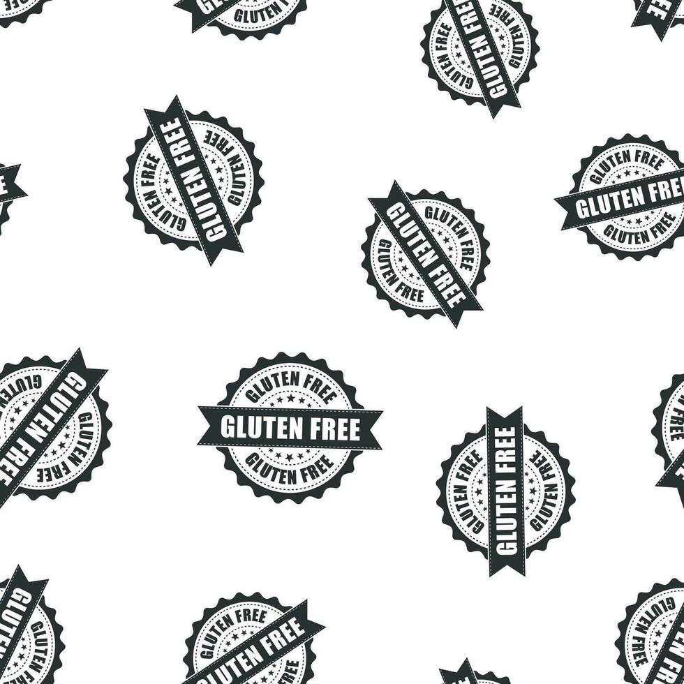 gluten vrij rubber postzegel naadloos patroon achtergrond. bedrijf concept vector illustratie. Nee gluten gezond insigne symbool patroon.