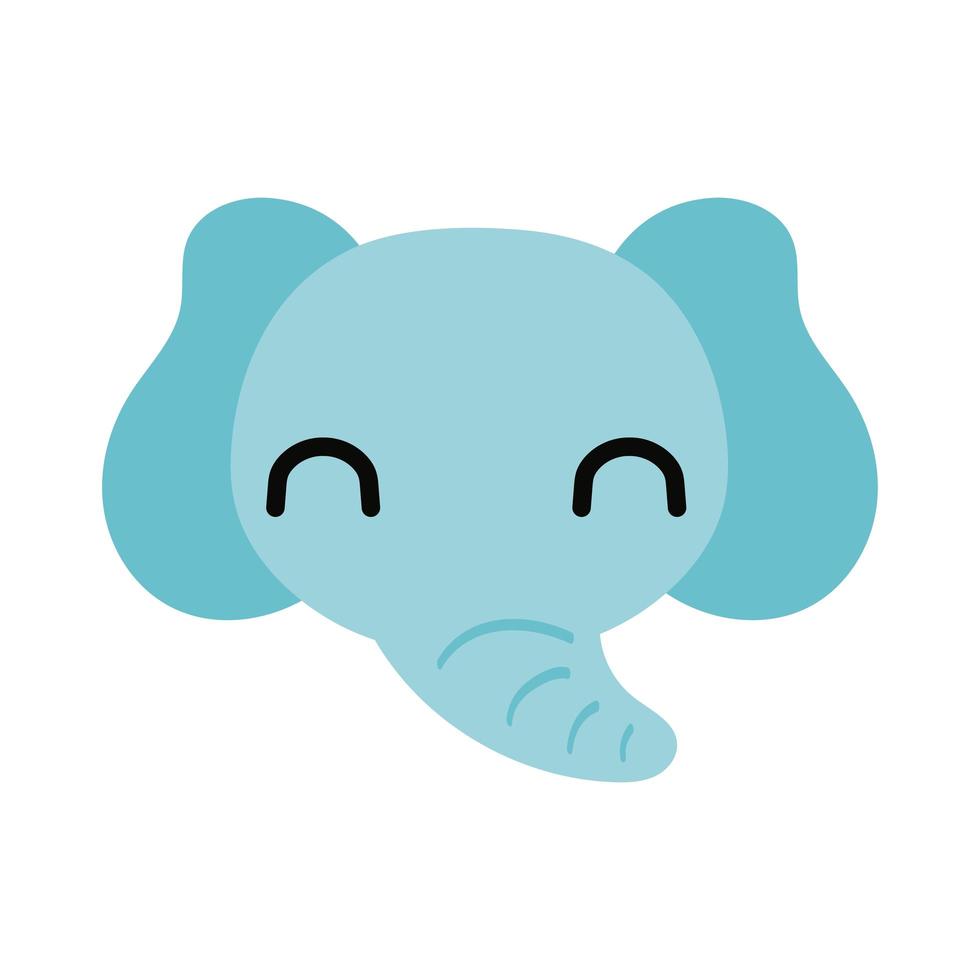 schattig olifant wild dier vlakke stijlicoon vector