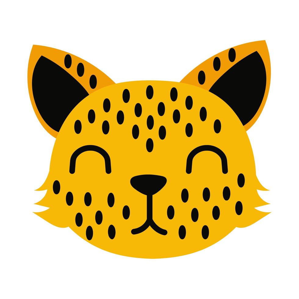 schattige kleine luipaardkop platte stijl vector