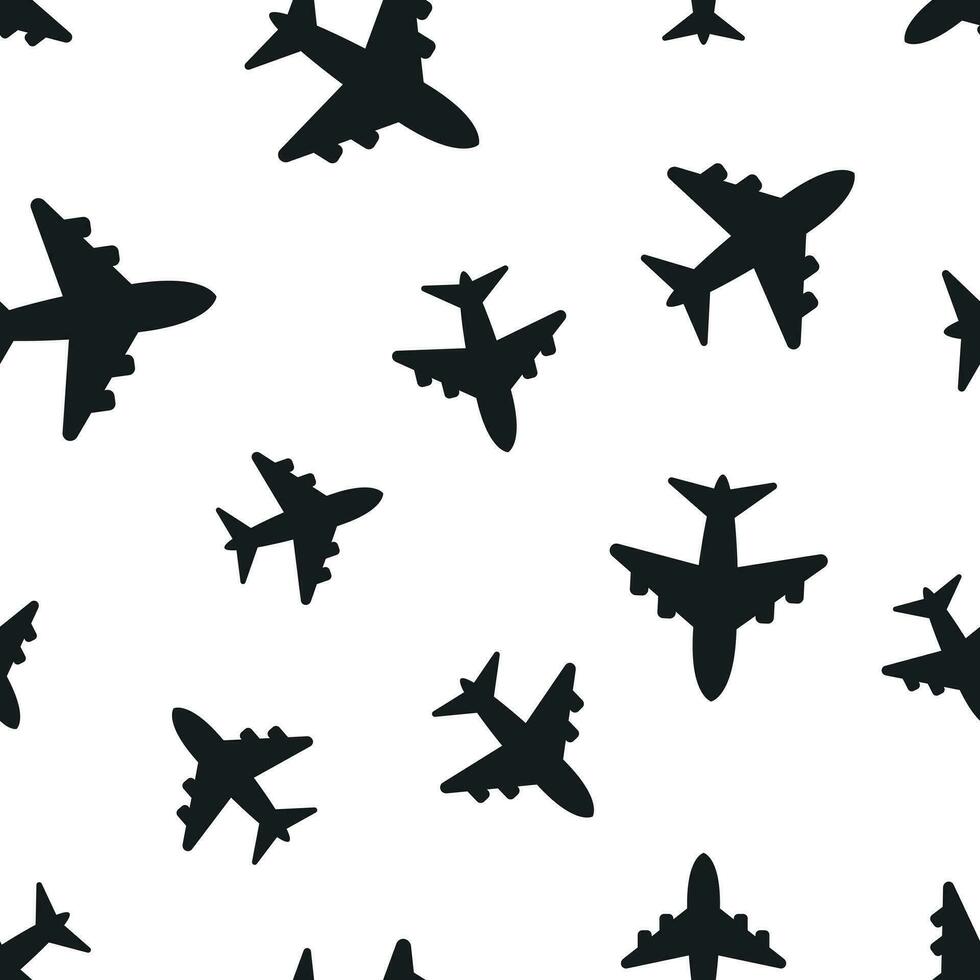 vliegtuig naadloos patroon achtergrond. bedrijf concept vector illustratie. luchthaven vlak symbool patroon.