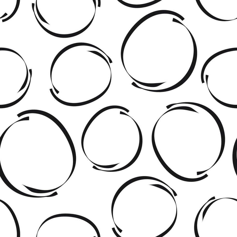 hand- getrokken kattebelletje cirkels naadloos patroon achtergrond. bedrijf vlak vector illustratie. cirkels teken symbool patroon.