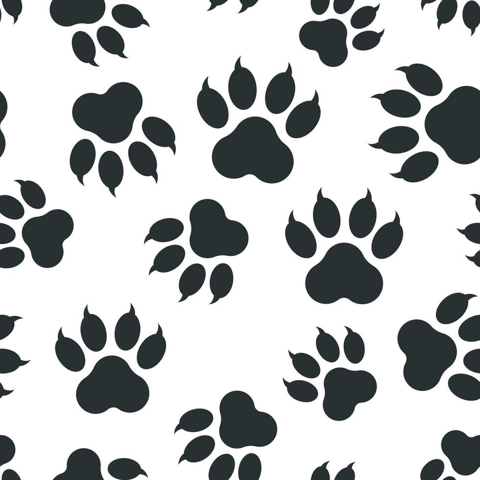 poot afdrukken icoon naadloos patroon achtergrond. bedrijf vlak vector illustratie. hond, kat, beer poot teken symbool patroon.