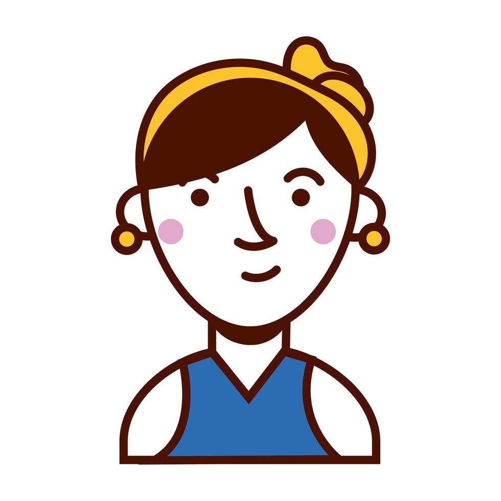 vrouw vrouwelijke avatar karakter icoon vector