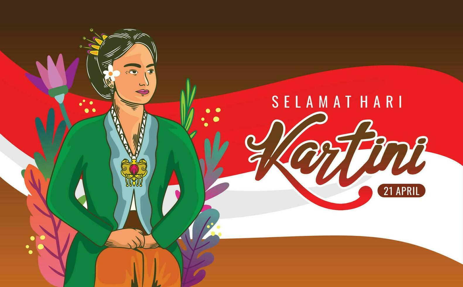 vector illustratie van realistisch grootte banier naar herdenken kartini dag.