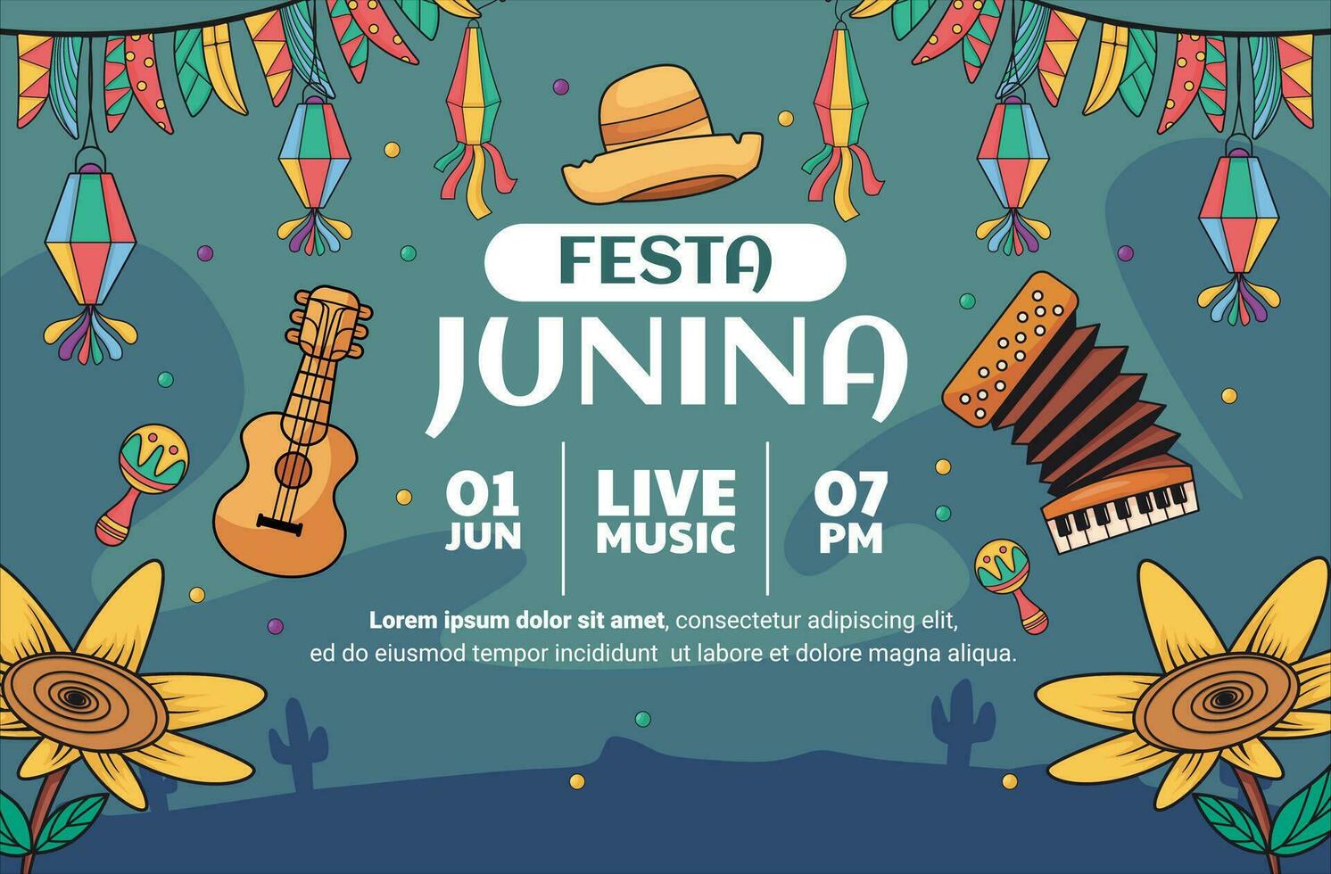 illustratie banier met de Junina festival thema vector