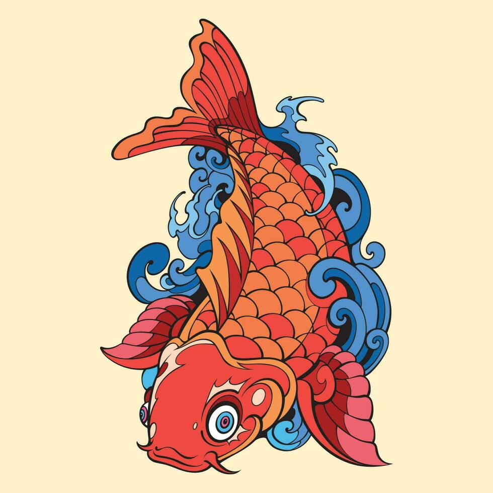 Japans Bedrijfsmiddel koi vis vector kunst