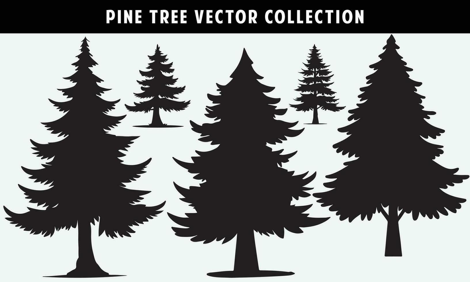 reeks van pijnboom bomen silhouetten vector grafiek voor ontwerp