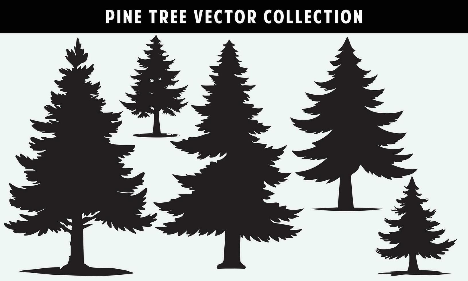 reeks van pijnboom bomen silhouetten vector grafiek voor ontwerp