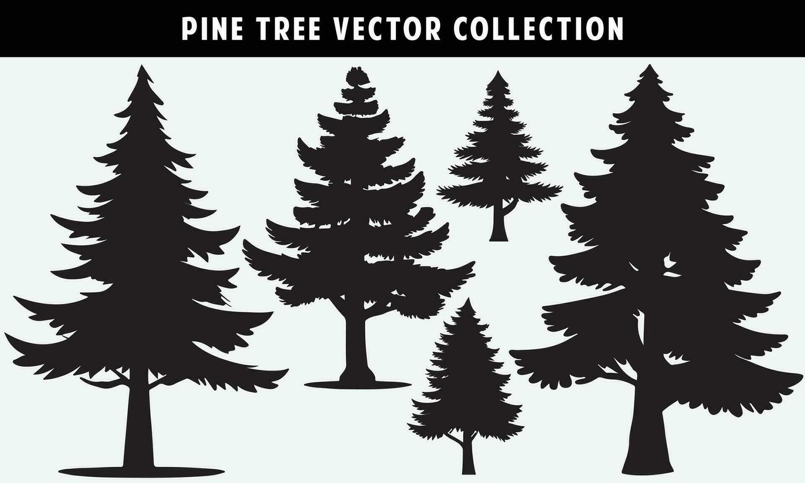 reeks van pijnboom bomen silhouetten vector grafiek voor ontwerp