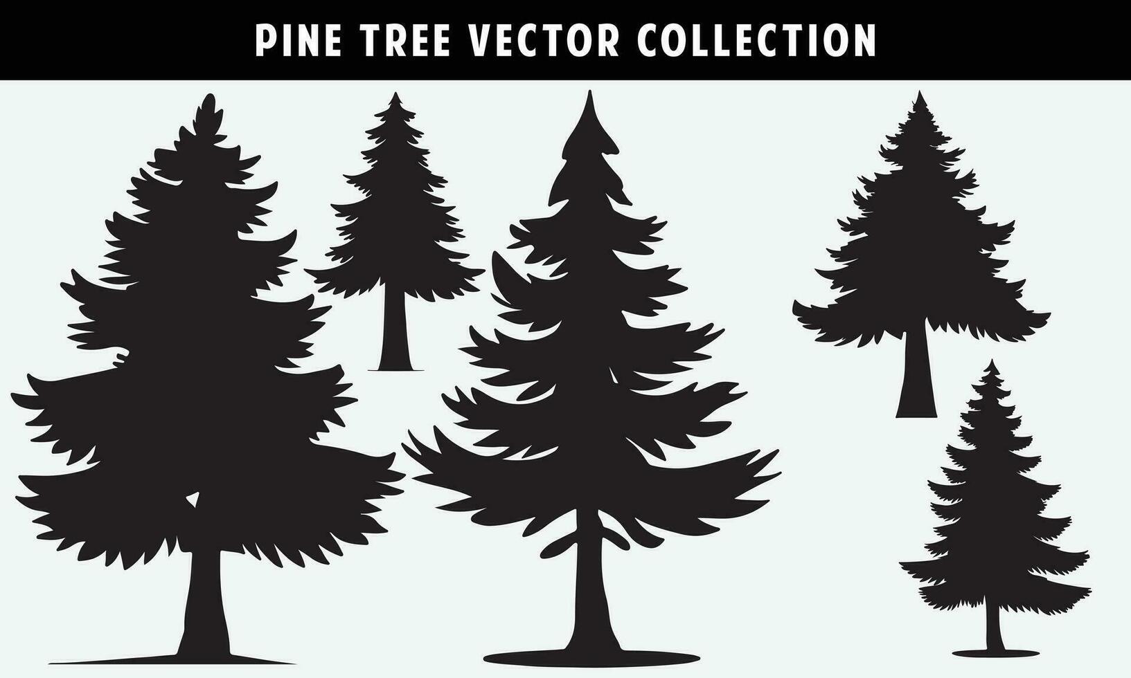 reeks van pijnboom bomen silhouetten vector grafiek voor ontwerp