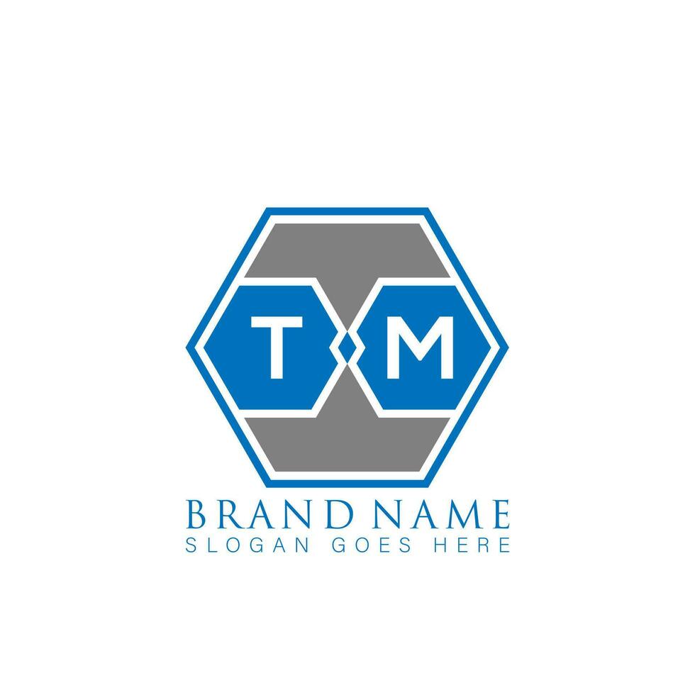 tm creatief minimalistische brief logo. tm uniek modern vlak abstract vector brief logo ontwerp.