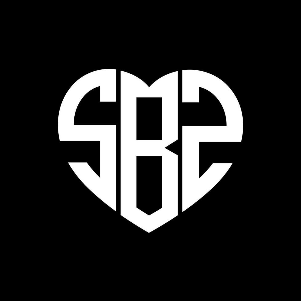 sbz creatief liefde vorm monogram brief logo. sbz uniek modern vlak abstract vector brief logo ontwerp.