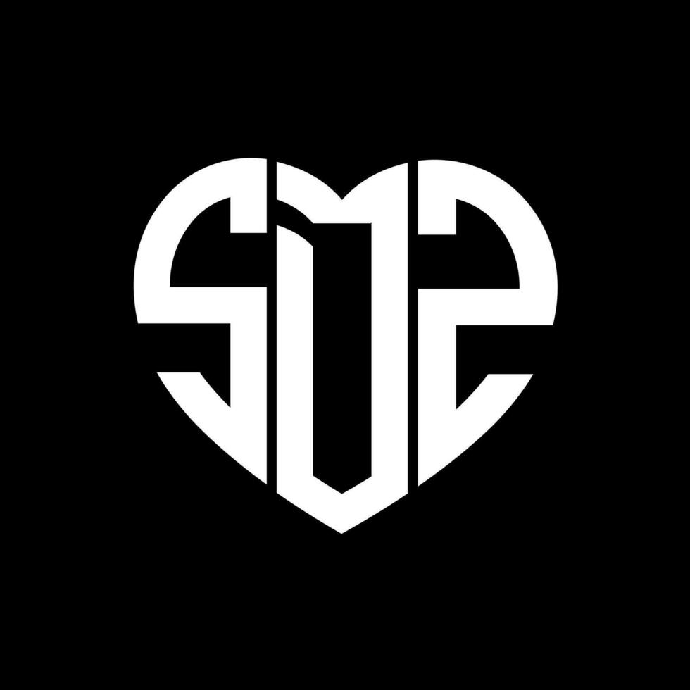 sdz creatief liefde vorm monogram brief logo. sdz uniek modern vlak abstract vector brief logo ontwerp.