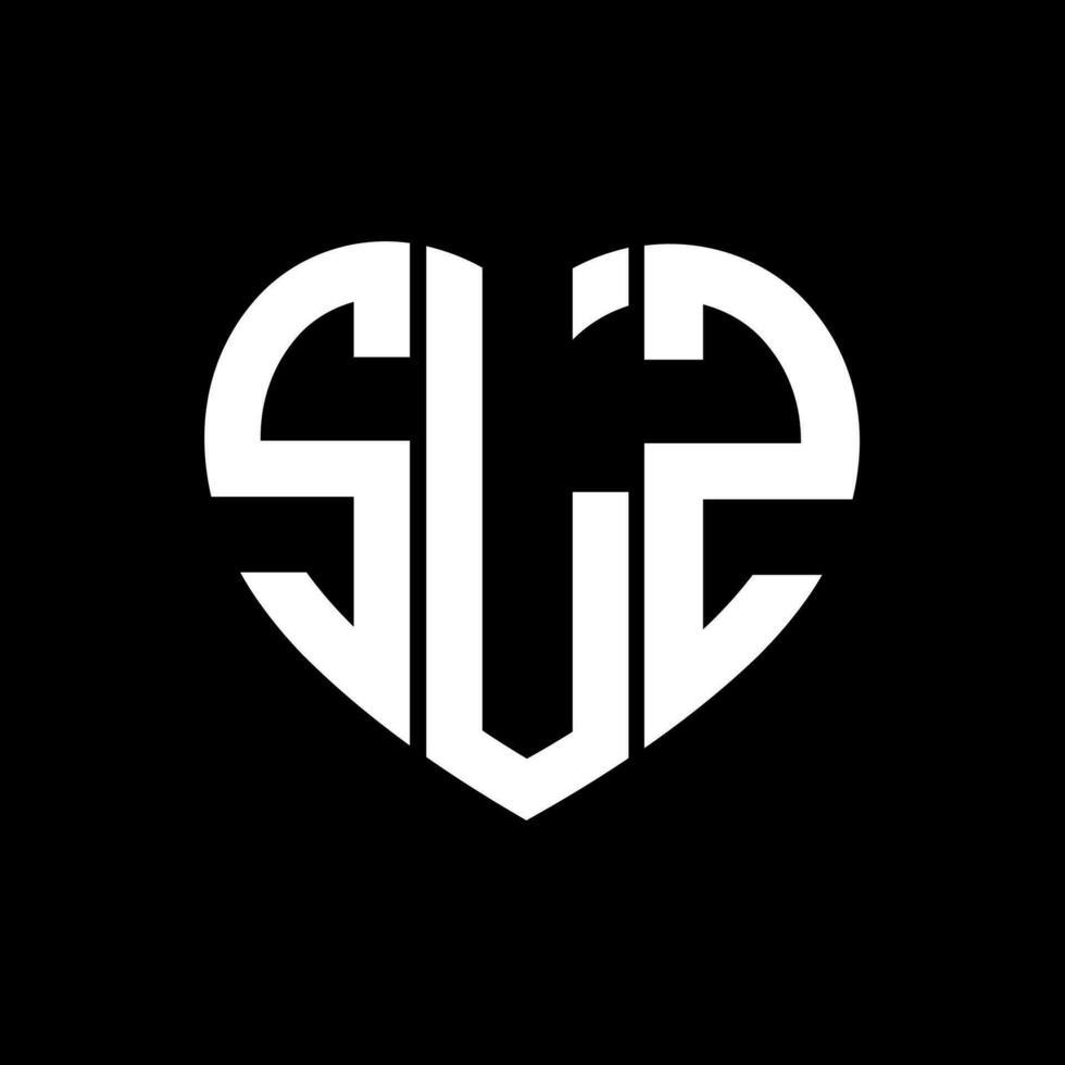 slz creatief liefde vorm monogram brief logo. slz uniek modern vlak abstract vector brief logo ontwerp.