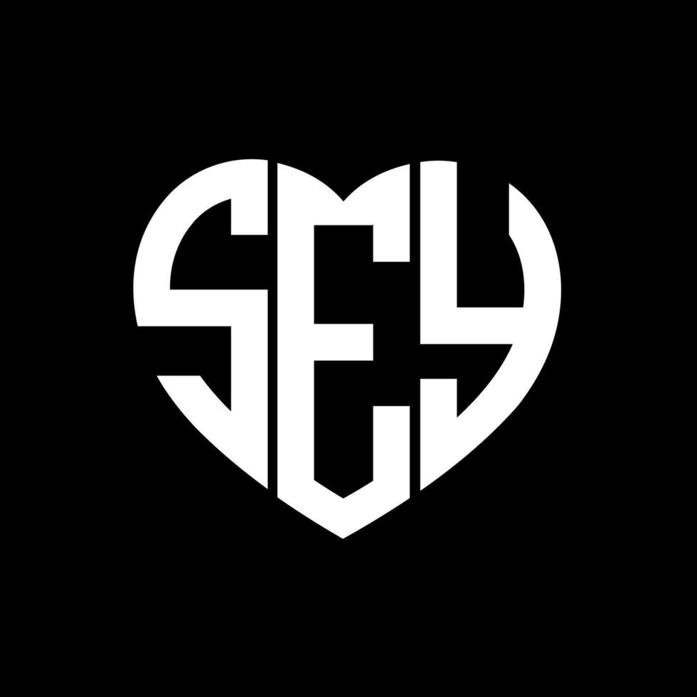 sey creatief liefde vorm monogram brief logo. sey uniek modern vlak abstract vector brief logo ontwerp.
