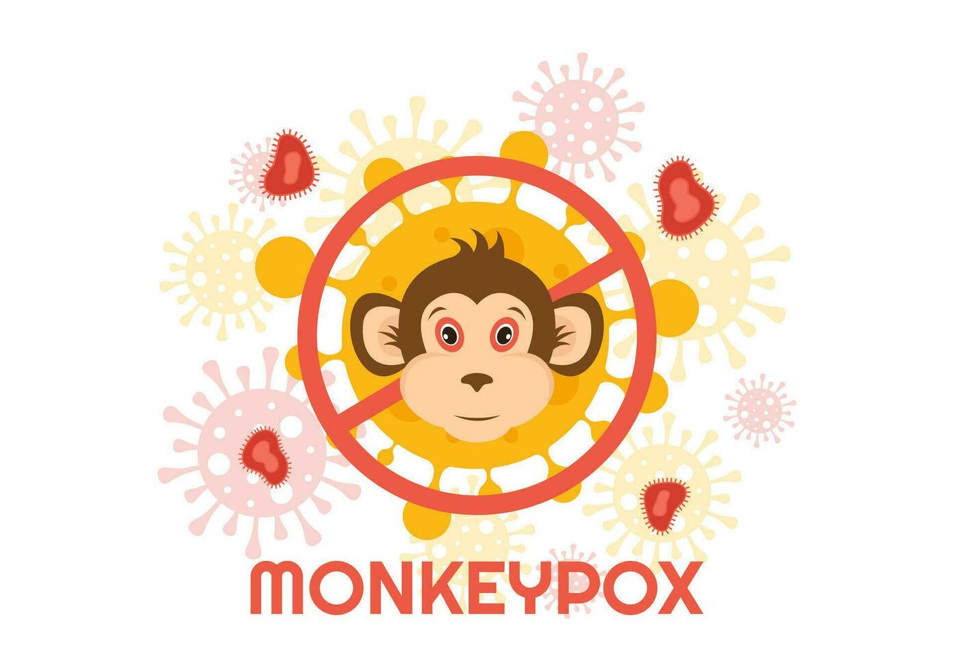 aap pokken het uitbreken vector illustratie van virus symptomen in mensen apenpokken microbiologisch in vlak tekenfilm hand- getrokken Sjablonen