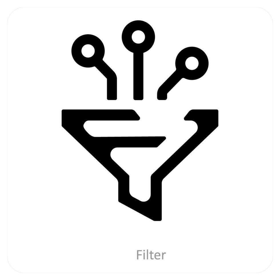 filter en trechter icoon concept vector