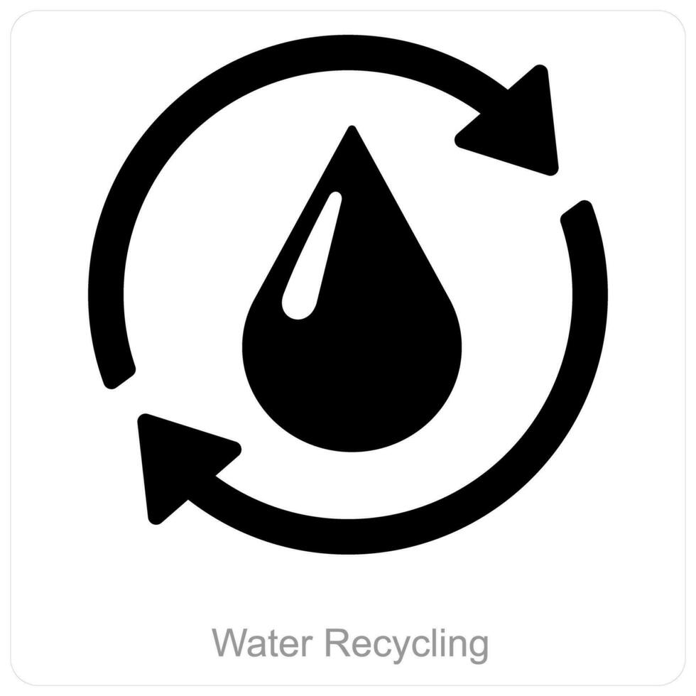 water recycling en recycle icoon concept vector