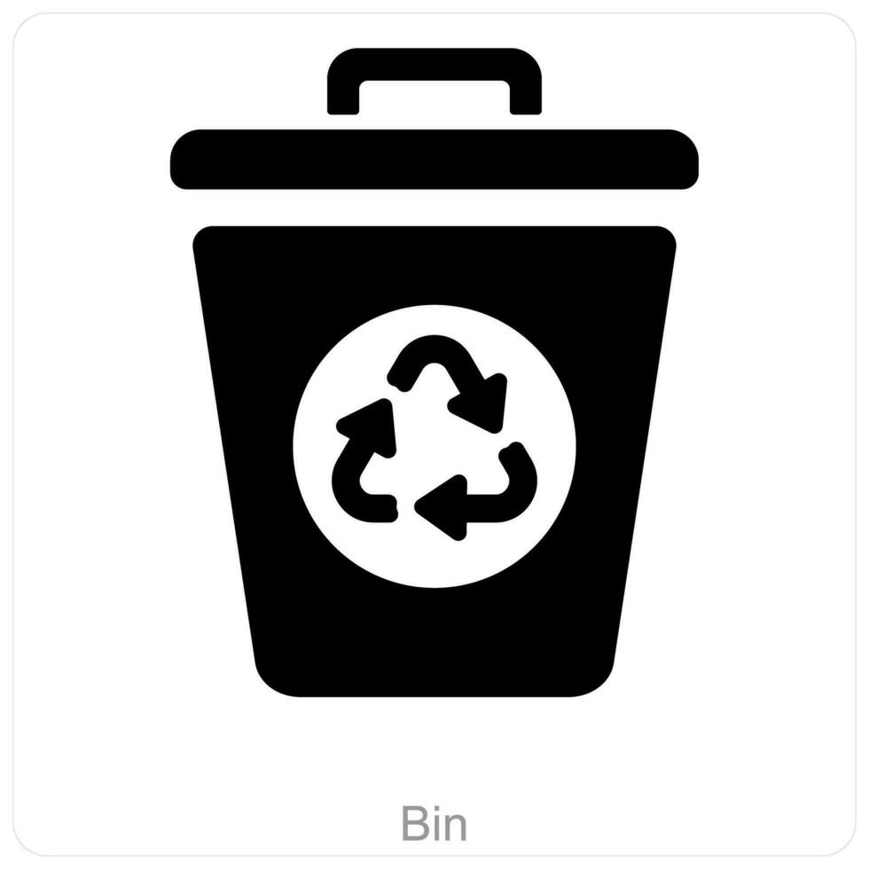 recycle bak en verwijderen icoon concept vector