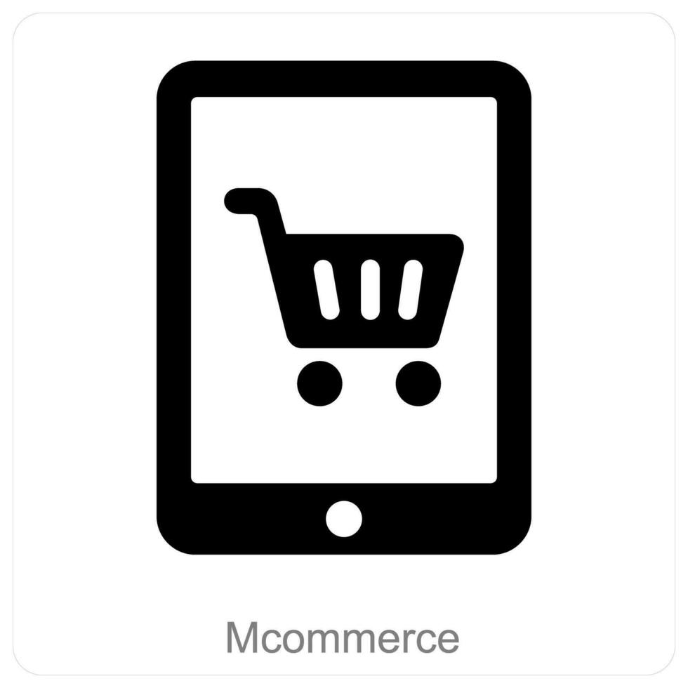 mcommerce en mobiel boodschappen doen icoon concept vector