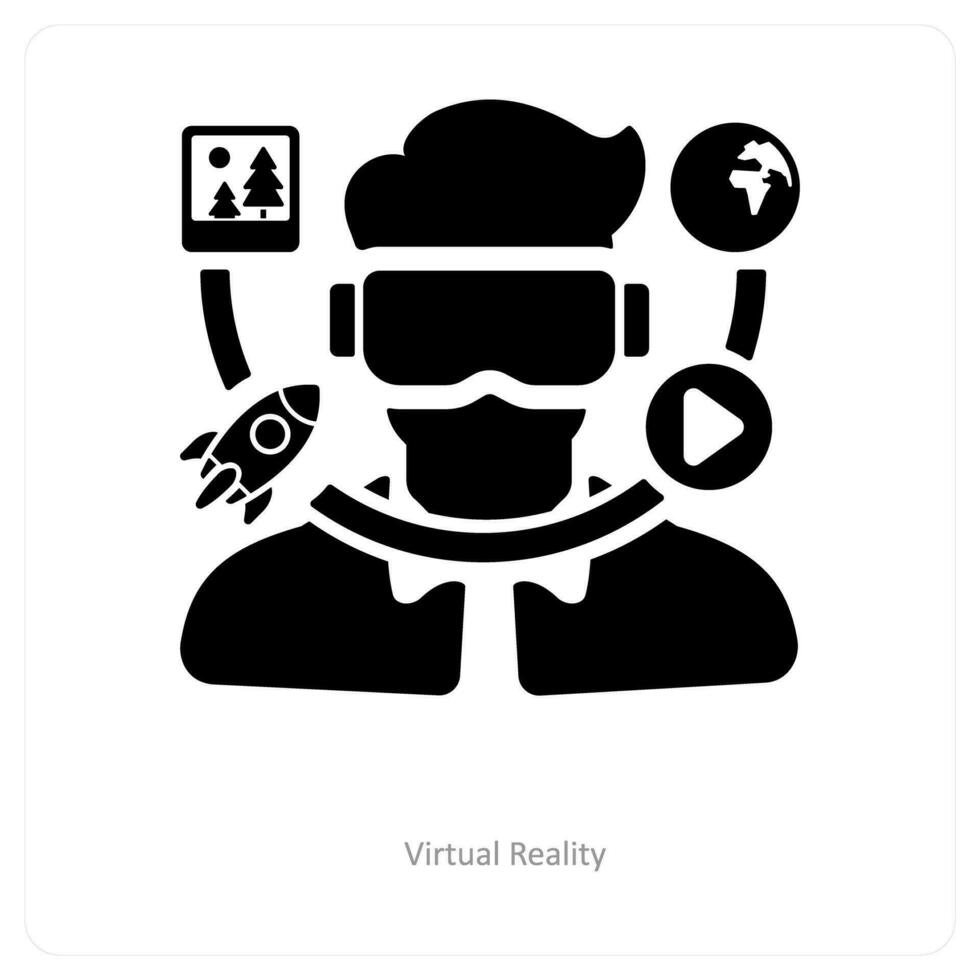 virtueel realiteit en uitgebreid icoon concept vector