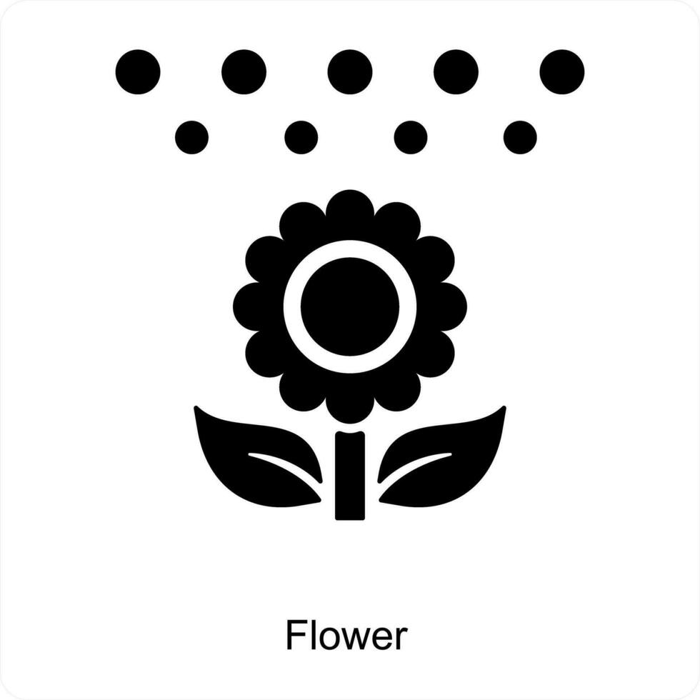 bloem en fabriek icoon concept vector