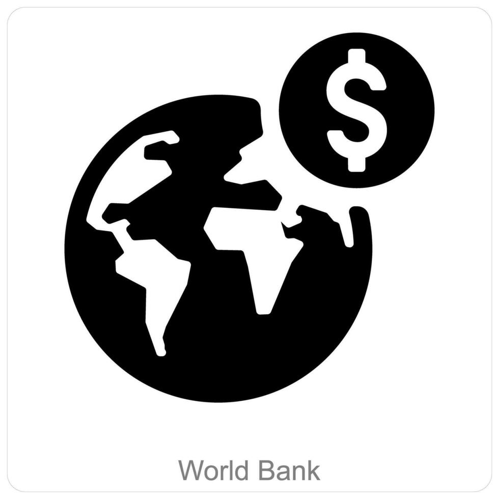 wereld bank en globaal investering icoon concept vector