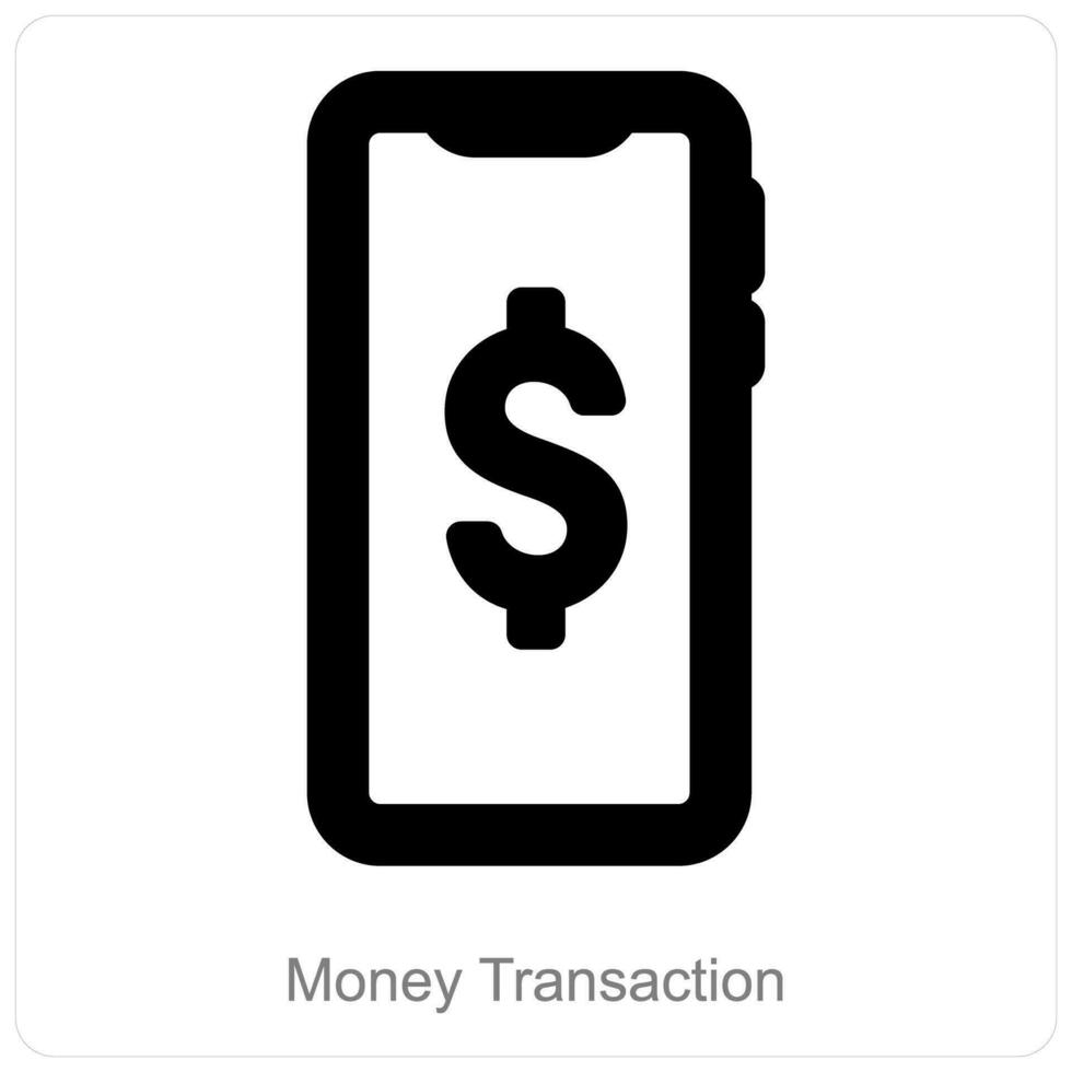 geld transactie en mobiel betaling icoon concept vector