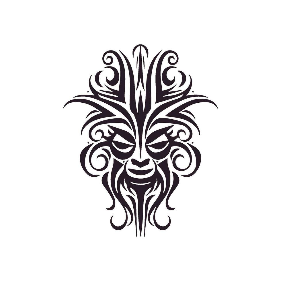 traditioneel tribal tatoeëren gezicht motief, traditioneel etnisch tatoeëren vector