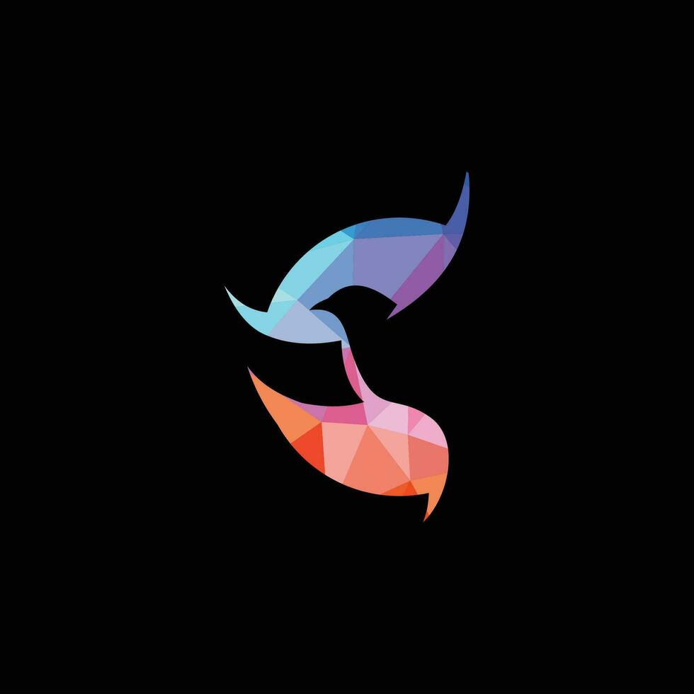 vogel logo ontwerp kleurrijk abstract. vector