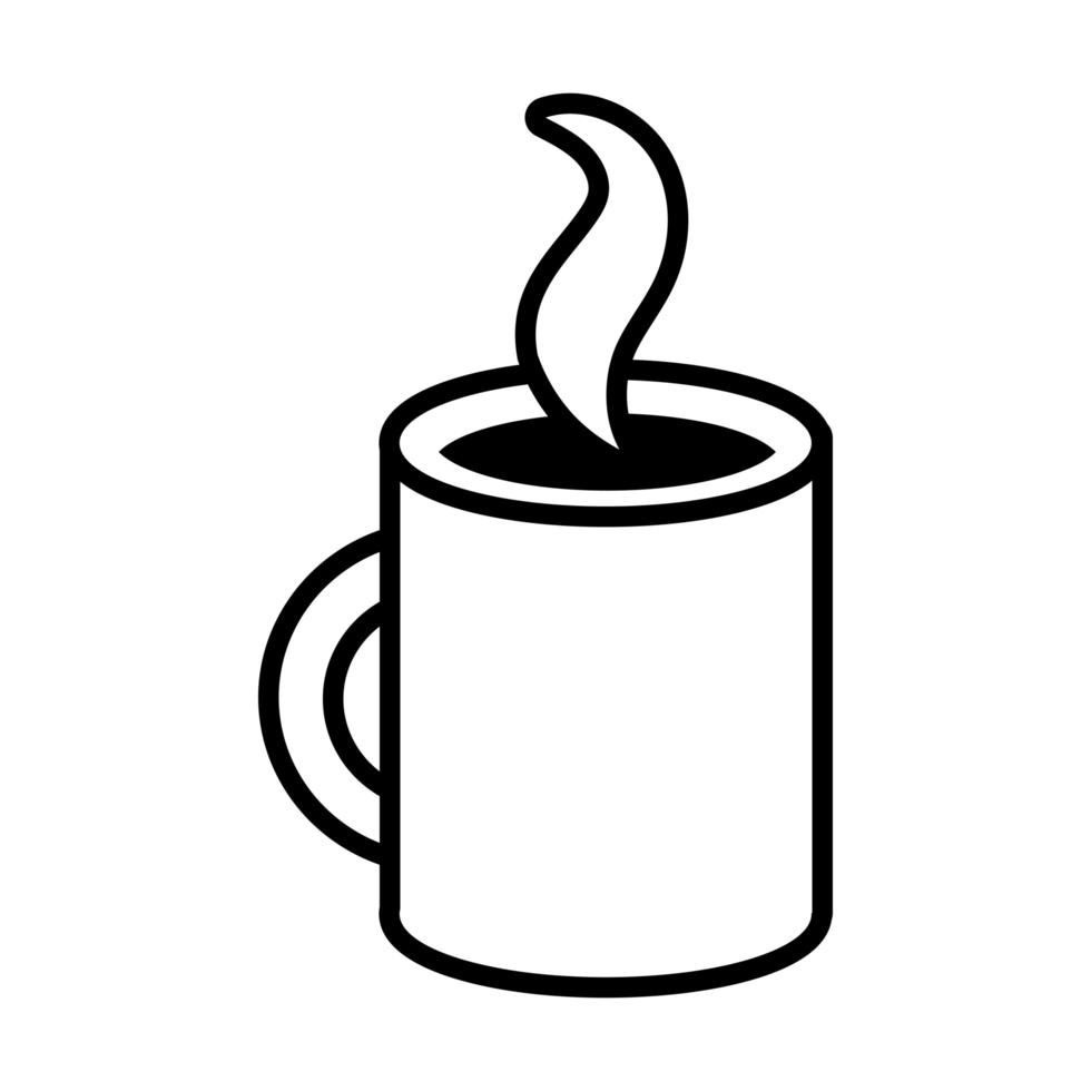 koffiemok lijn stijlicoon vector