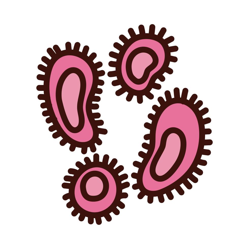 bacteriecultuurlijn en vulstijlpictogram vector