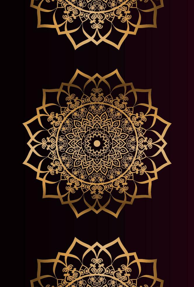 vector gouden kleur mandala behang ontwerp