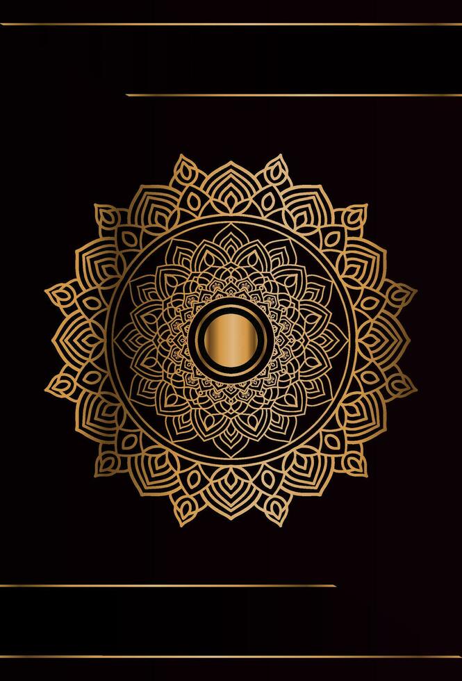 vector gouden kleur mandala behang ontwerp