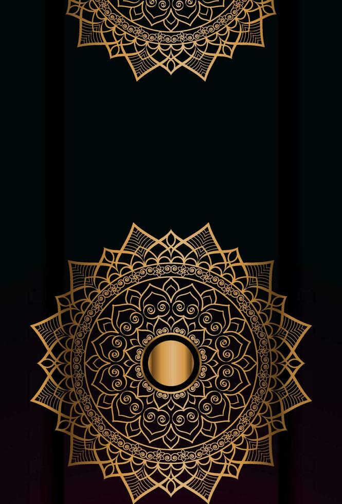 vector gouden kleur mandala behang ontwerp