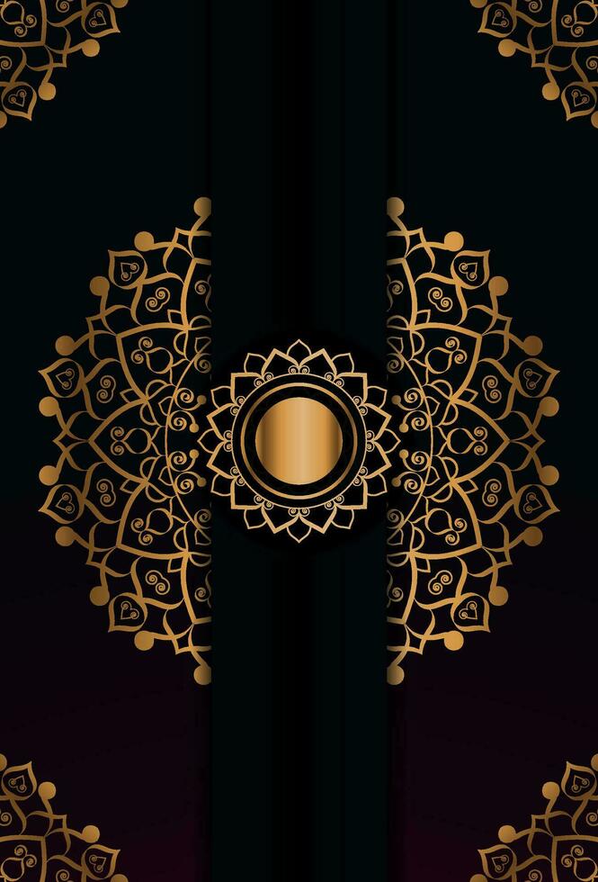 vector gouden kleur mandala behang ontwerp