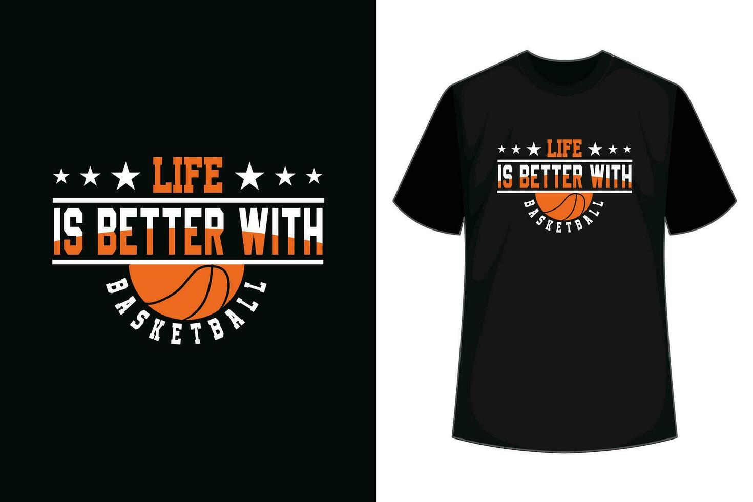 leven is beter met basketbal grappig team sport speler t-shirt vector