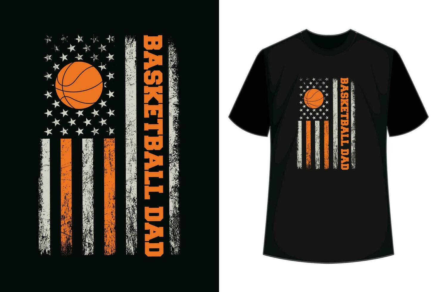 basketbal sport t overhemd ontwerp met Verenigde Staten van Amerika vlag vector